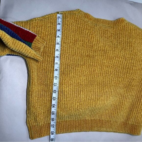 Sweet Rain Chenille Cropped Sweater Chunky Knit Mustard Size Large - Picture 7 of 9